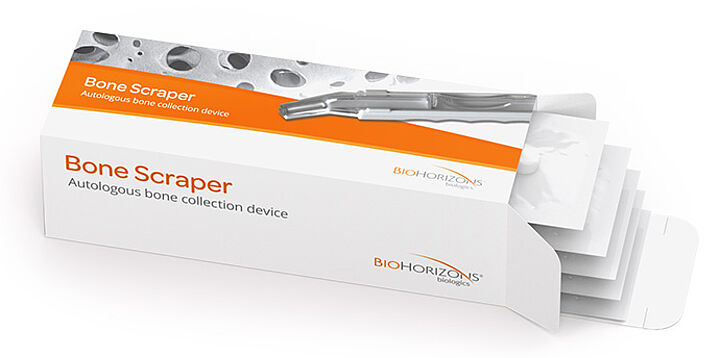 Bone Scraper Verpackung Die Bone Scraper Verpackung. Darin sind Knochensammler zur Entnahme autologer Knochenspaene enthalten.