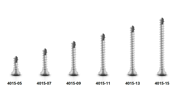 dev-os titanium microscrews, Ø 1.5 mm Six lengths of dev-os titanium microscrews, diameter 1.5 mm